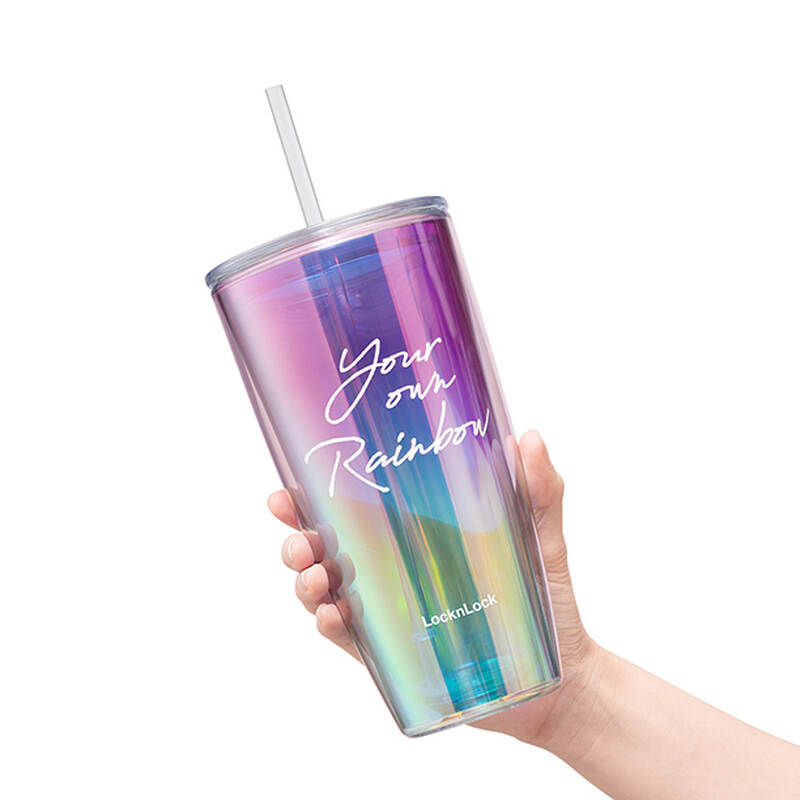 Ly Nhựa Hai Lớp LocknLock Rainbow Double Wall Cold Cup 750ml - 2 Màu (Tím, Trắng) - HAP507 image number null